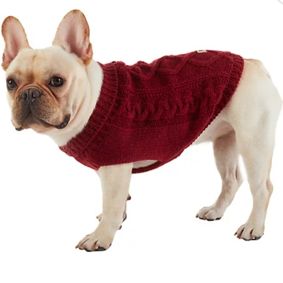 UGG red bottom classic Warm cable Knit Pet Animal sweater large NEW Dog Clothes! - Picture 3 of 9